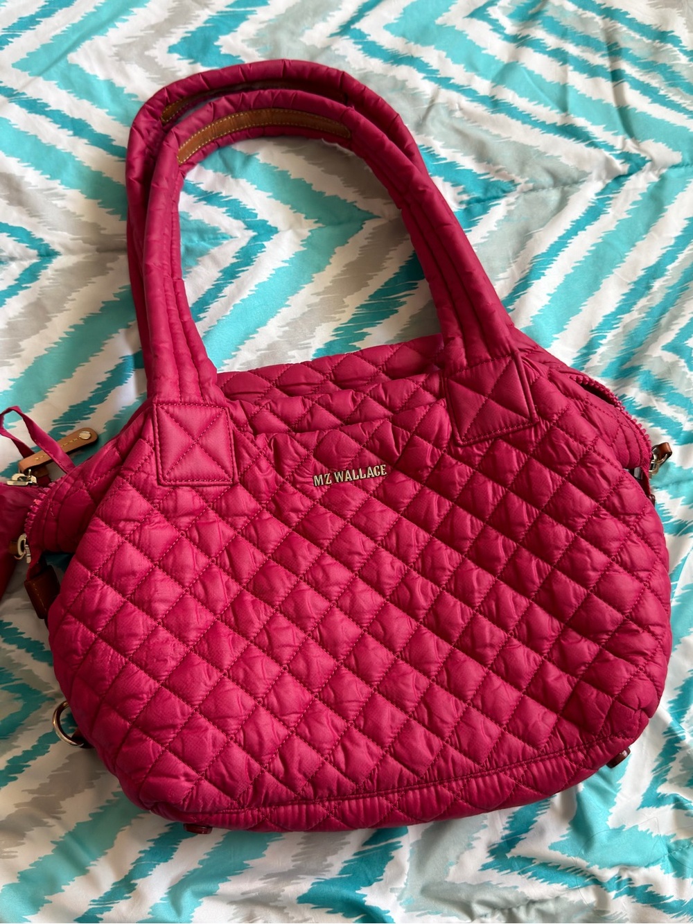 MZ Wallace Quilted Sutton Deluxe Shoulder Bag in City Pink
